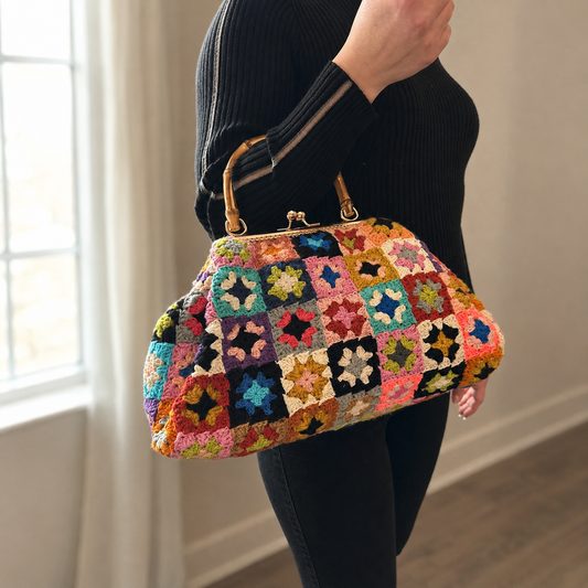 Handmade Crochet Purse Granny Square