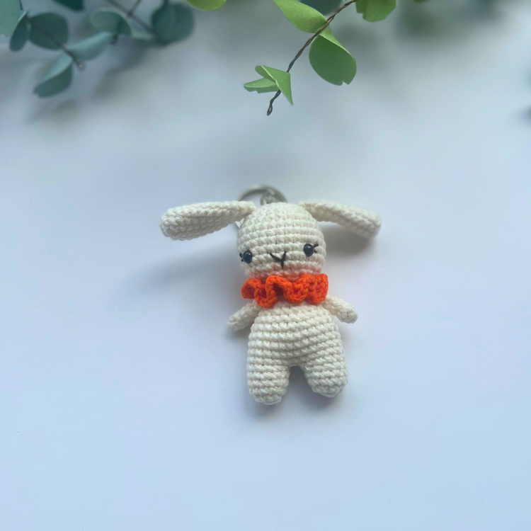 White Bunny Keychain