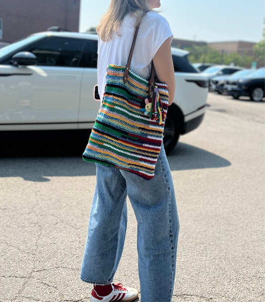 Luxury-style crochet bag inspired by Miu Miu tote bag