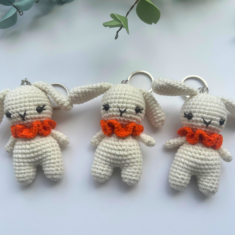 White Bunny Keychain