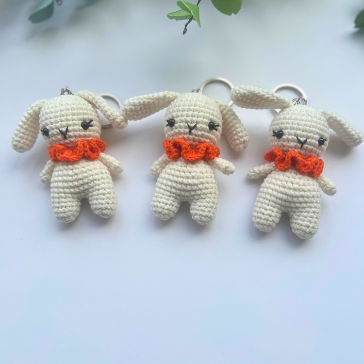 White Bunny Keychain