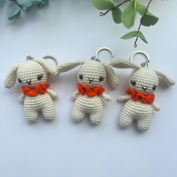 White Bunny Keychain