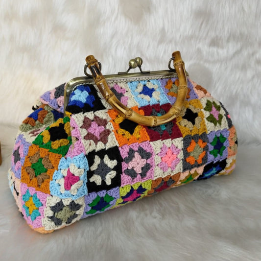 Handmade Crochet Purse Granny Square