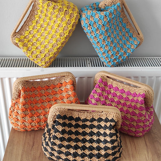 Sunny Stitched Crochet Purse