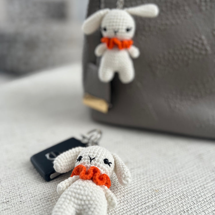 White Bunny Keychain