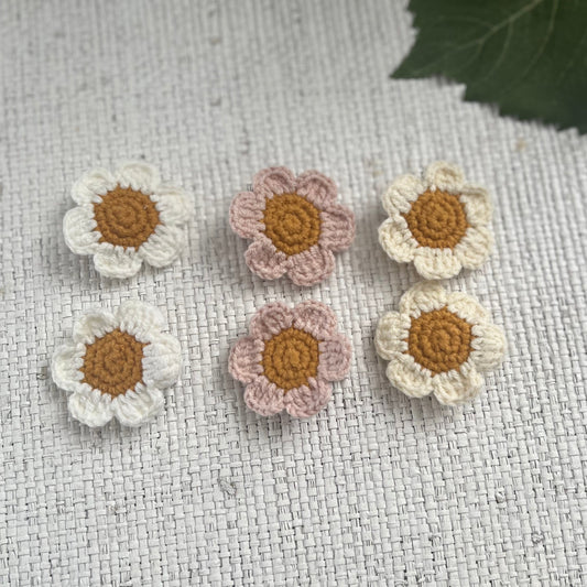 Handmade Crochet Daisy Hair Clips