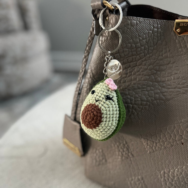 Cute handmade crochet avocado keychain!