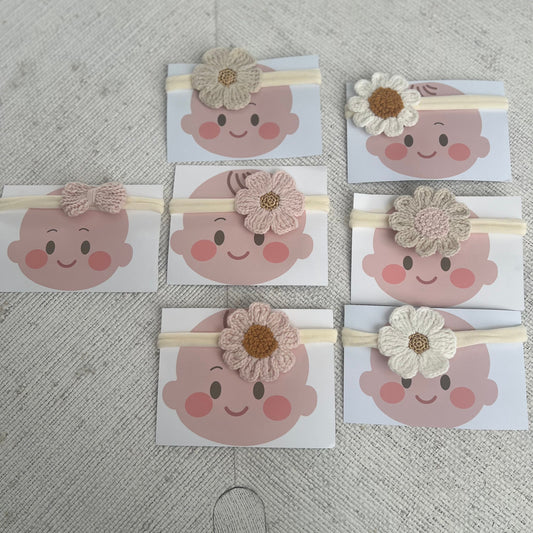 Set of baby headbands with floral designs