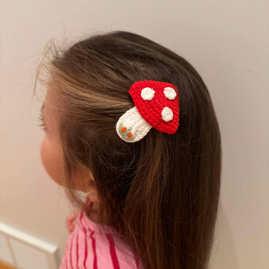 Crochet Mushroom Hair Snap For Kids