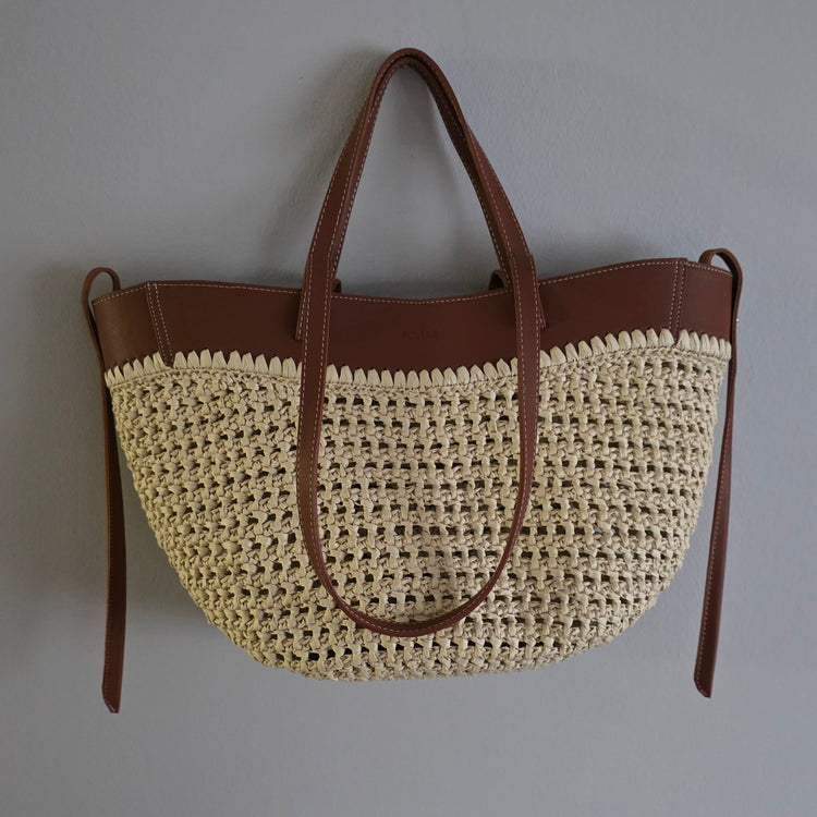 Luxury Raffia Crochet Tote Bag
