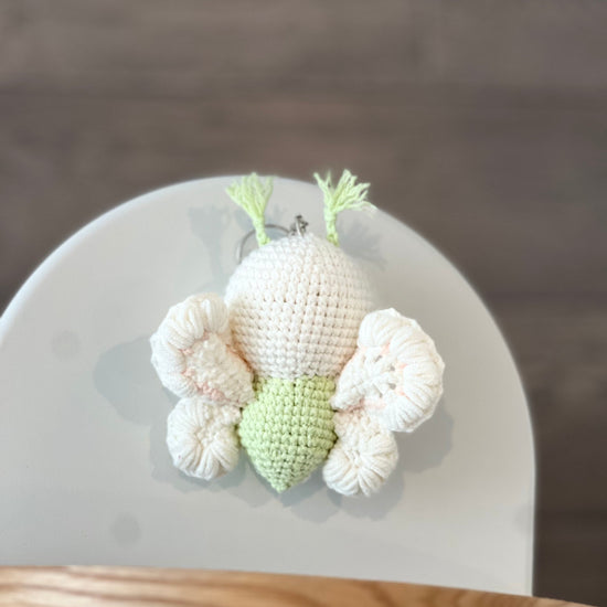 Back of Crochet Butterfly Keychain 