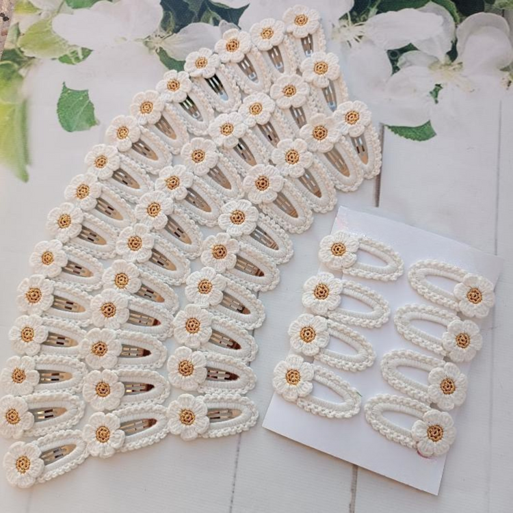 Crochet Flower Snap Clip