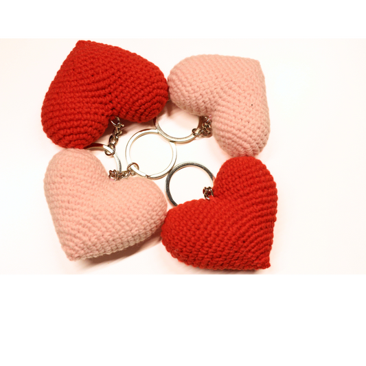 Crochet Heart Keychain