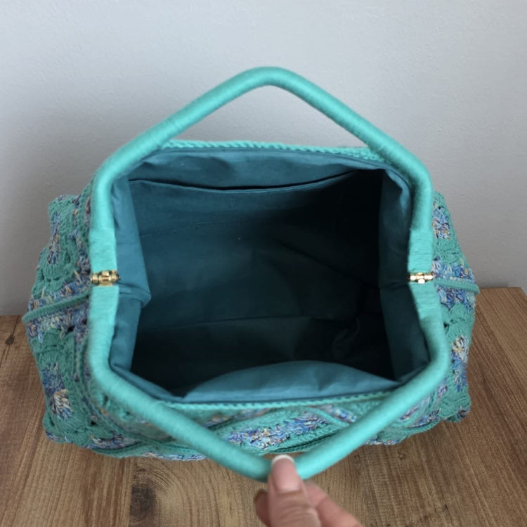 Seafoam Bloom Crochet Handbag
