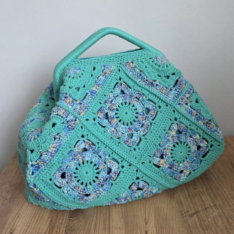 Seafoam Bloom Crochet Handbag