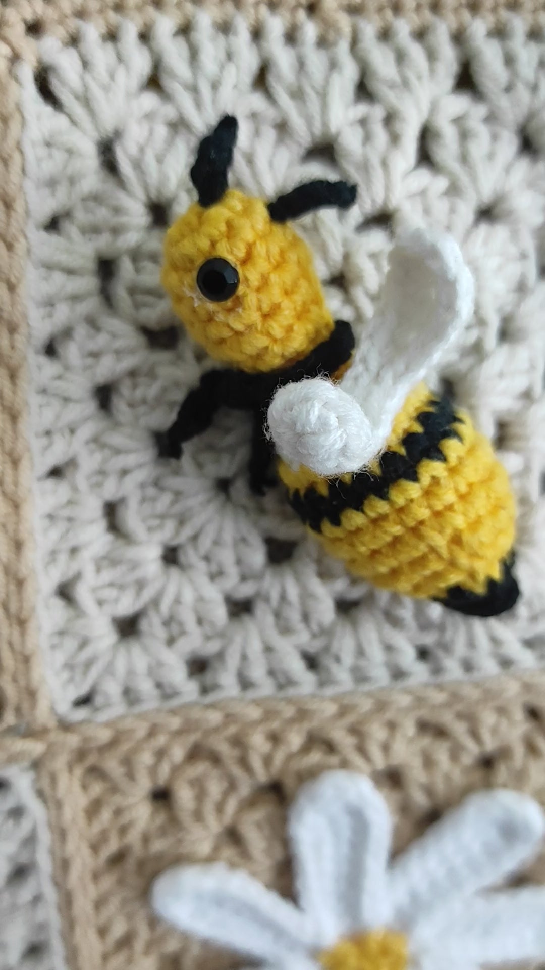 Discover our Handmade Crochet Bee Bag, featuring a whimsical design, removable leather strap, and nature-inspired elegance. Perfect for any outfit!- video